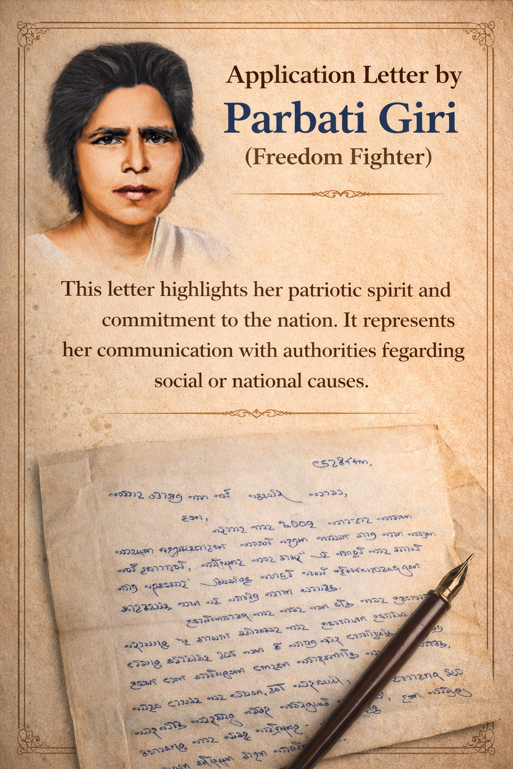 Application Letter by Parbati Giri (Freedom Fighter)