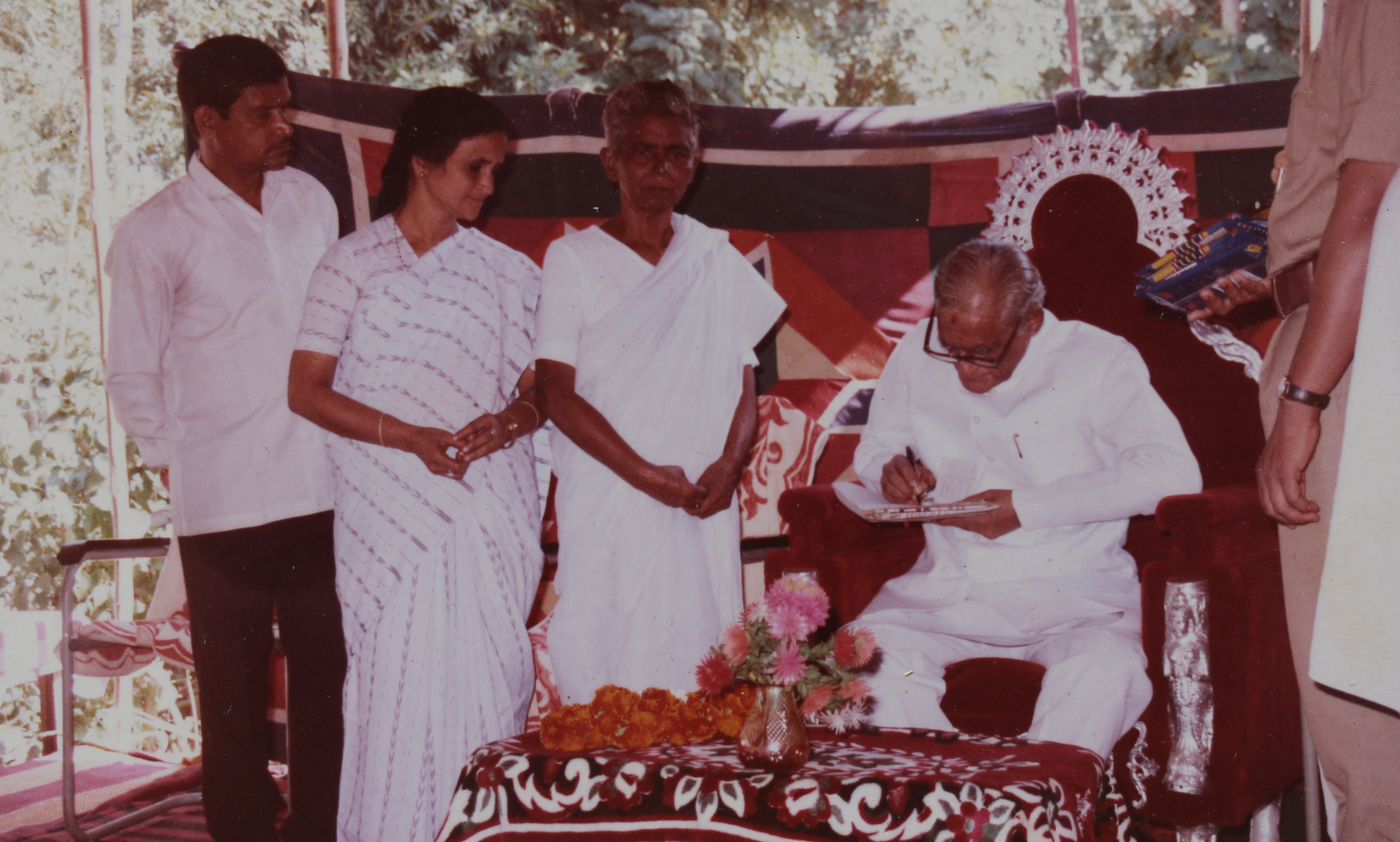 Parbati Giri with Supporters During a Public Meeting